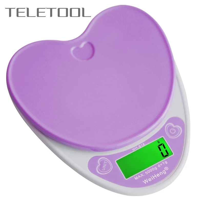 

Цифровые кухонные весы в форме сердца, 5 кг/1 г