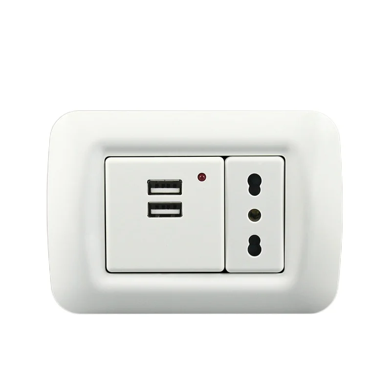 

DepoGuye USB plug Wall power socket Power strip eu, Italy Chile socket, 2.1A dual USB wall socket,118mm*80mm wall panels