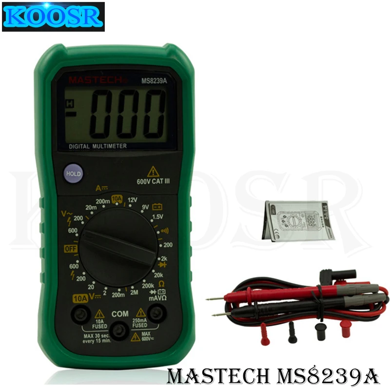 

MASTECH MS8239A Мини цифровой мультиметр AC/DC Вольтметр постоянного тока Амперметр Омметр с тестером батареи