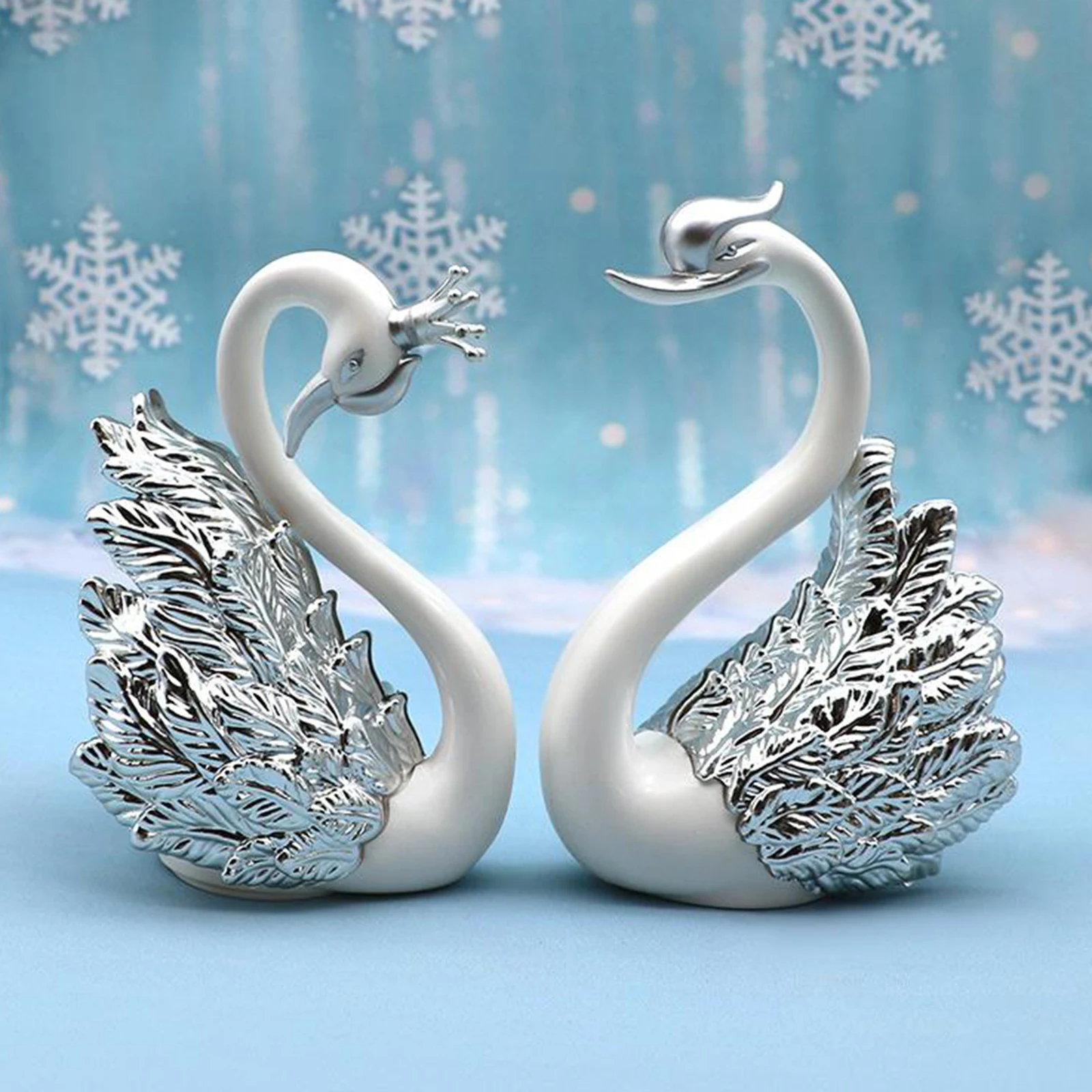 

Gold Silver Feather Swan Crown Cake Topper Happy Birthday Cake Decor Anniversary Sweet Wedding Kid Girl Baking Home Supplies