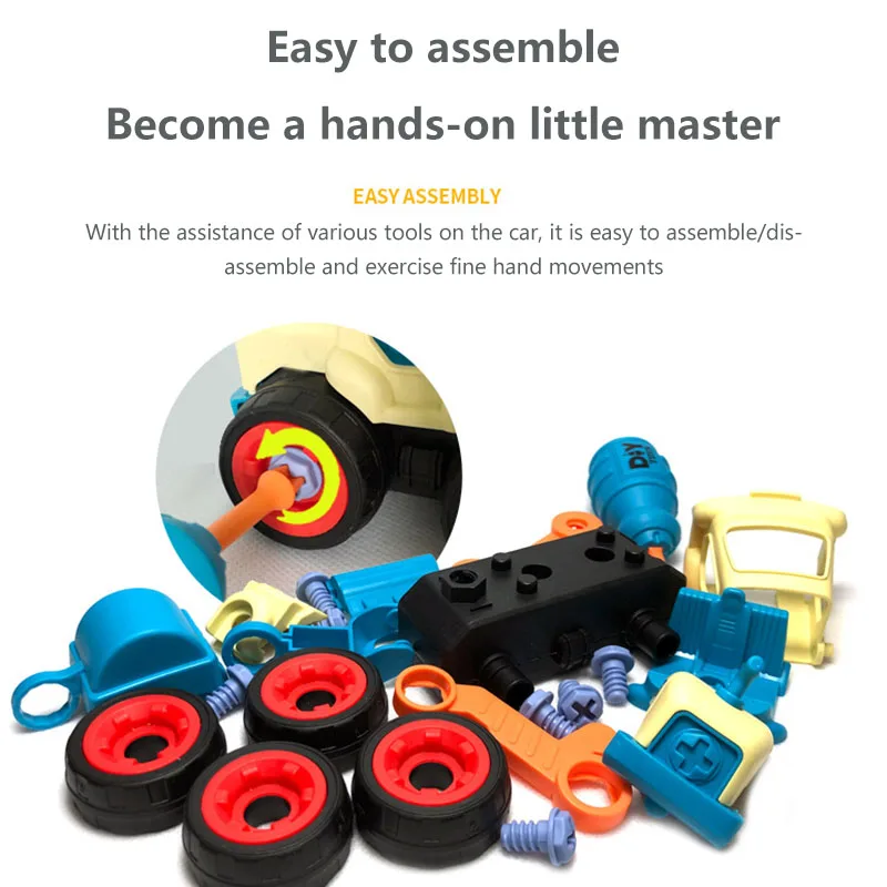 

Nut Disassembly Loading Unloading Engineering Truck Excavator Bulldozer Kids Screw Boys Creative Tool Education Toys Car Model