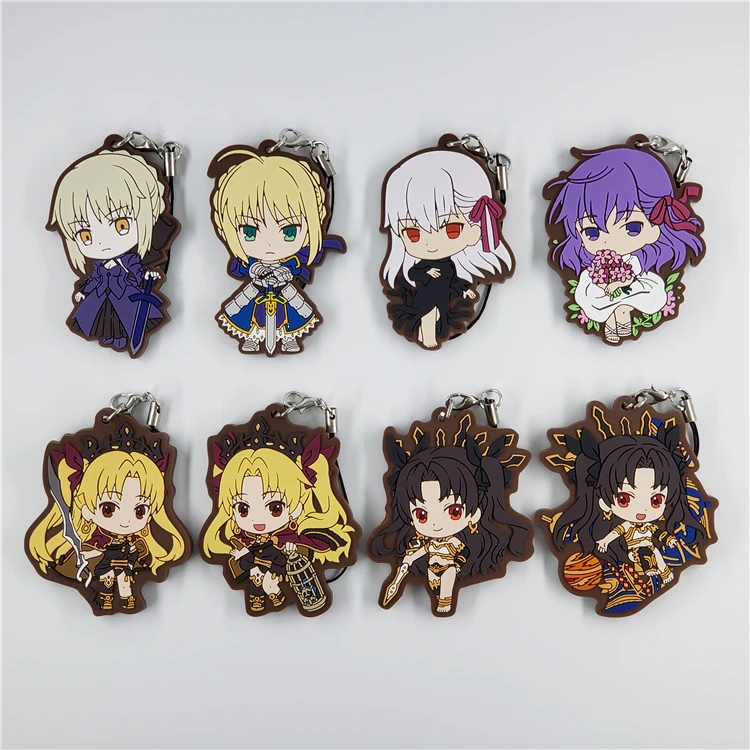 Fate/Grand Order FGO Anime Matou Sakura Saber Ishtar Ereshkigal Rubber Keychain