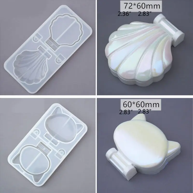 Handmade Cat Folding Mirror Resin Casting Mold Shell Round Makeup Silicone Epoxy Art Crafts | Украшения и аксессуары