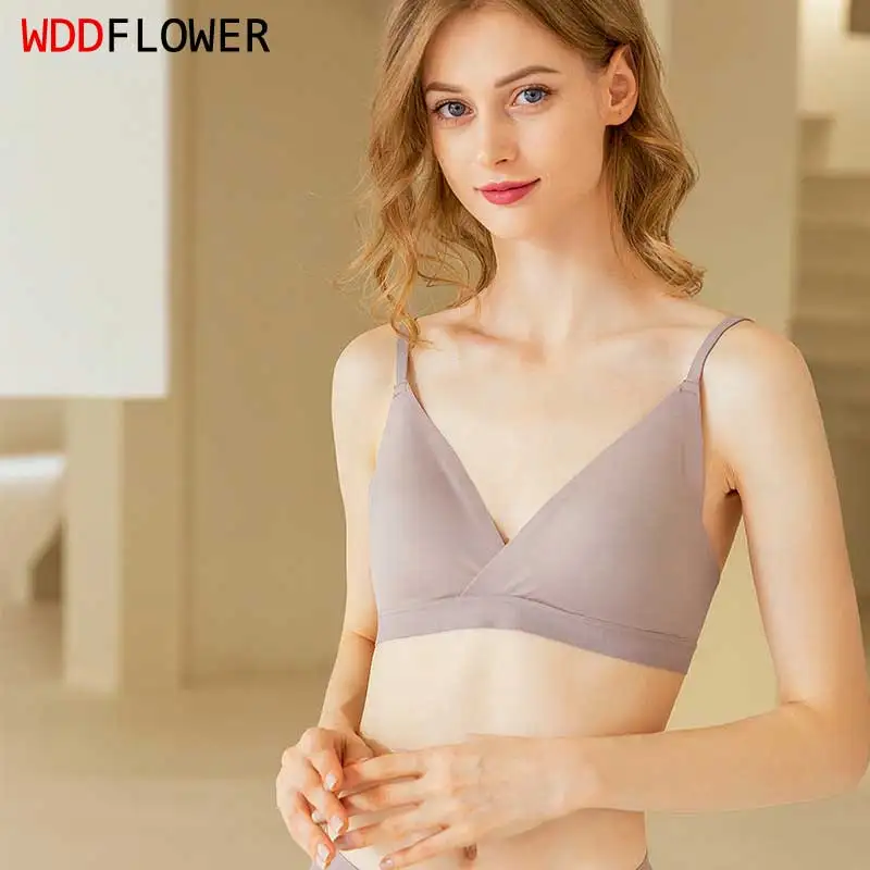 

Women Silk Bra 89% Mulberry Silk 11% Spandex Lining Thin Type Wire Free Wireless Bra Bralette TU021