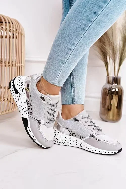 

2021 Spring New Women Sneakers Leopard Print Lace-Up Women's Vulcanize Shoes Ladies Platform Sport Shoes Women Chunky Sneakers