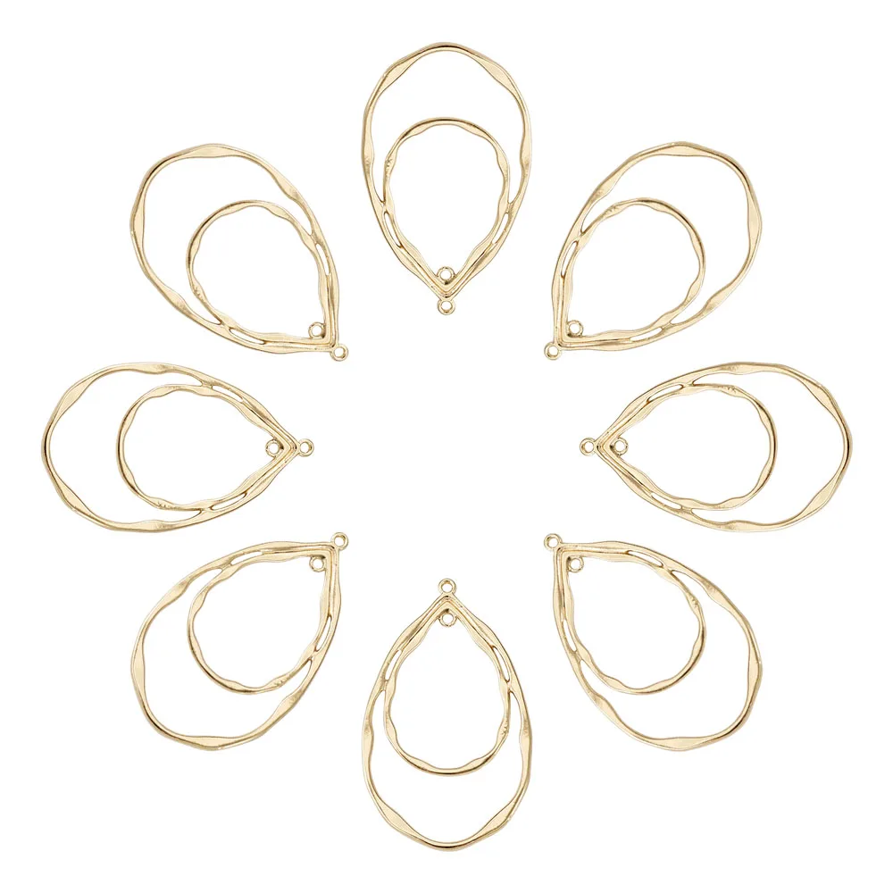 

10Pcs Alloy Gold Teardrop Pendants Charms Frame Links Connectors For DIY Earring Dangles Jewelry Making Findings Accessories