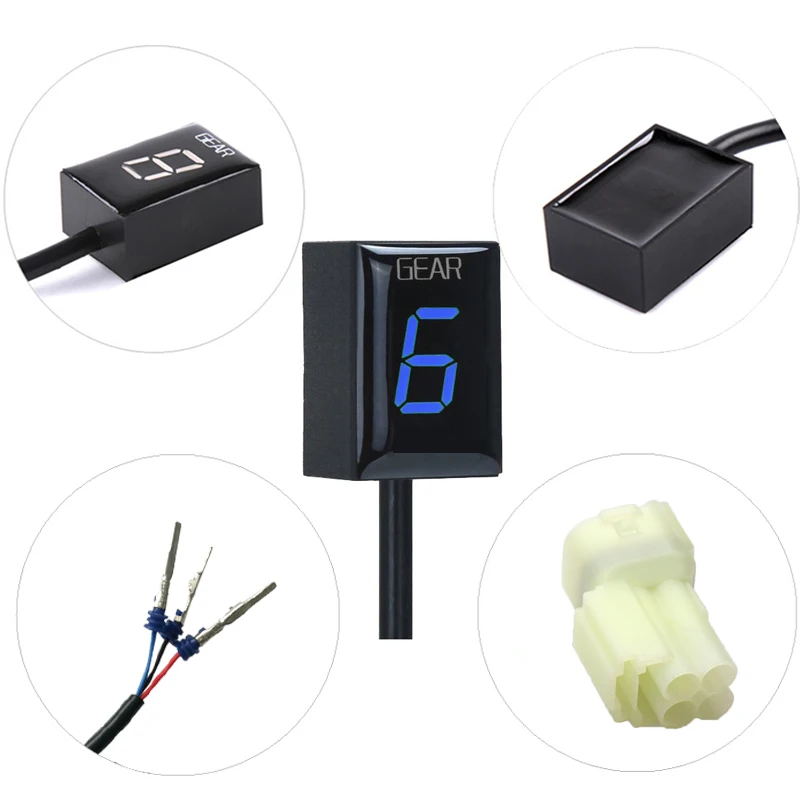 Мотоцикл 1 6 уровень светодиодный индикатор скорости передач ECU разъем Индикатор