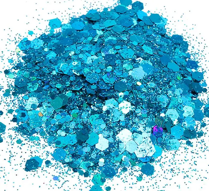 20blue green-500g 500 грамм 24 цвета голографический массивный блеск микс свободный блеск массивный блеск черный блеск устойчивый к растворению Блестящий из полиэстера - Цвет: 20blue green-500g