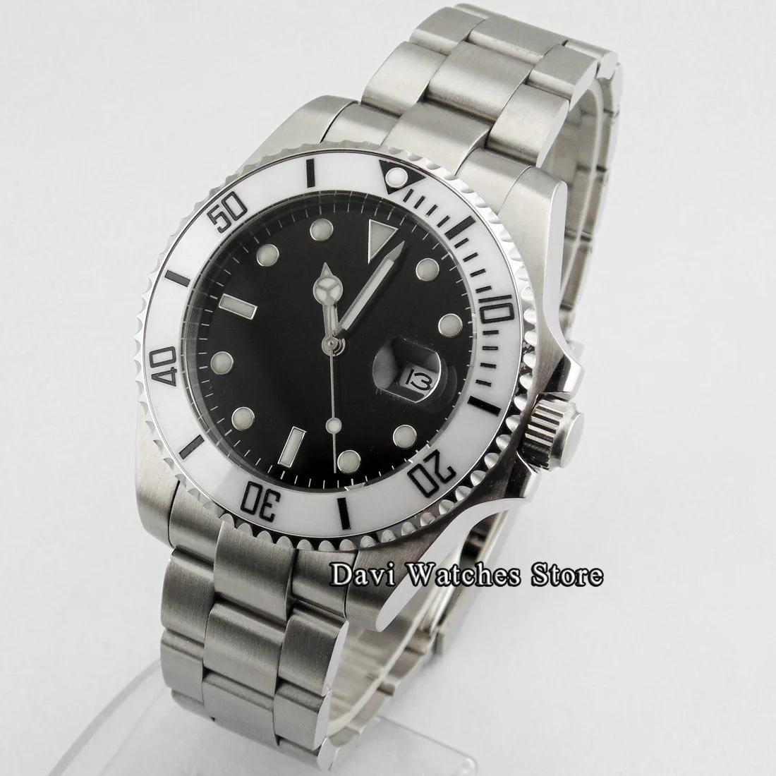 Роскошные стерильные мужские электронные часы 43 мм/40 мм белая керамическая рамка