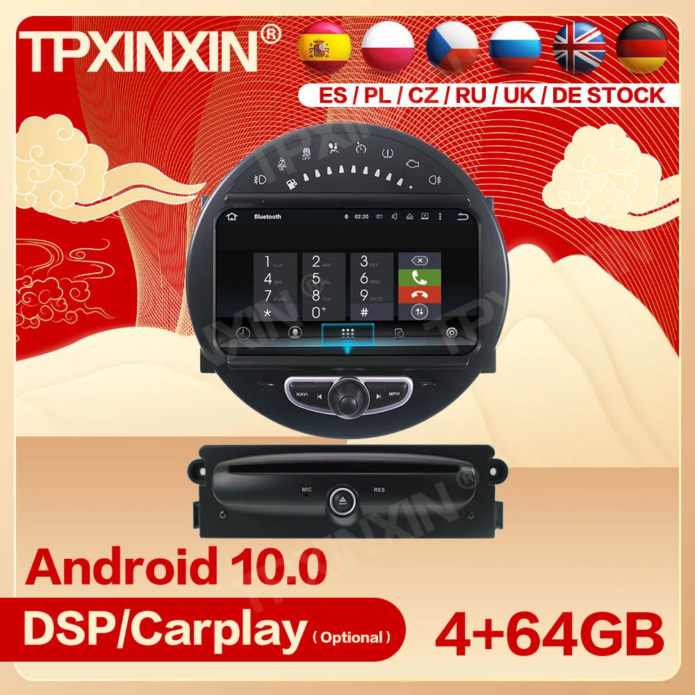 

1 Din Carplay Android радио приемник Мультимедиа Стерео для BMW Mini 2006 2007 2008 2009 2010 2011 2012 2013 рекордер головное устройство