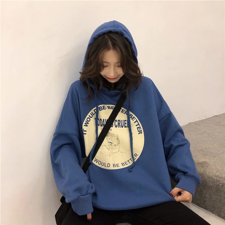 Новинка весна лето 2020 Корейская версия Свободная блузка с капюшоном в стиле