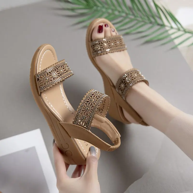

Sandalias Mujer 2022 Summer New Sandals Women Fashion Open Toe Wedges Slip-On Gladiator Sandals Women Casual Shoes for Women