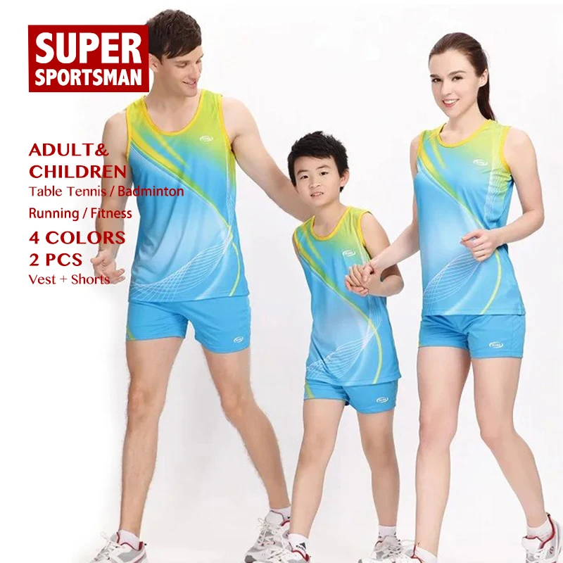 Детская футболка для бега бадминтона шорты уличная одежда фитнеса настольного