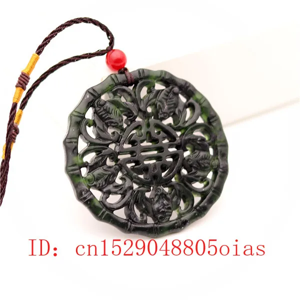 Ожерелье с подвеской в виде летучей мыши из натурального черного и зеленого