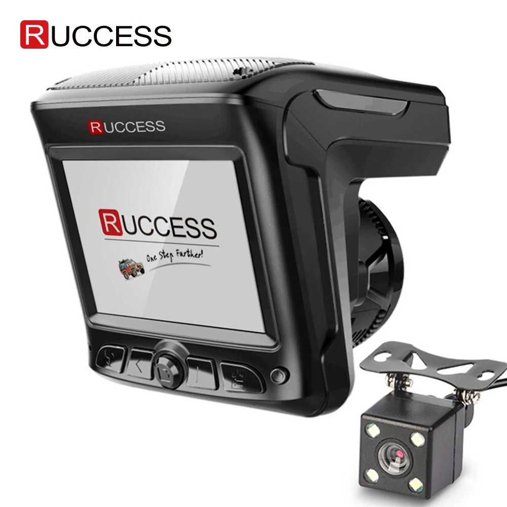 Ruccess 3 в 1 радар Dvr FHD 1296P Встроенный gps автомобильный Детектор двойной объектив Автомобильная камера Анти радар детектор русская Speedcam