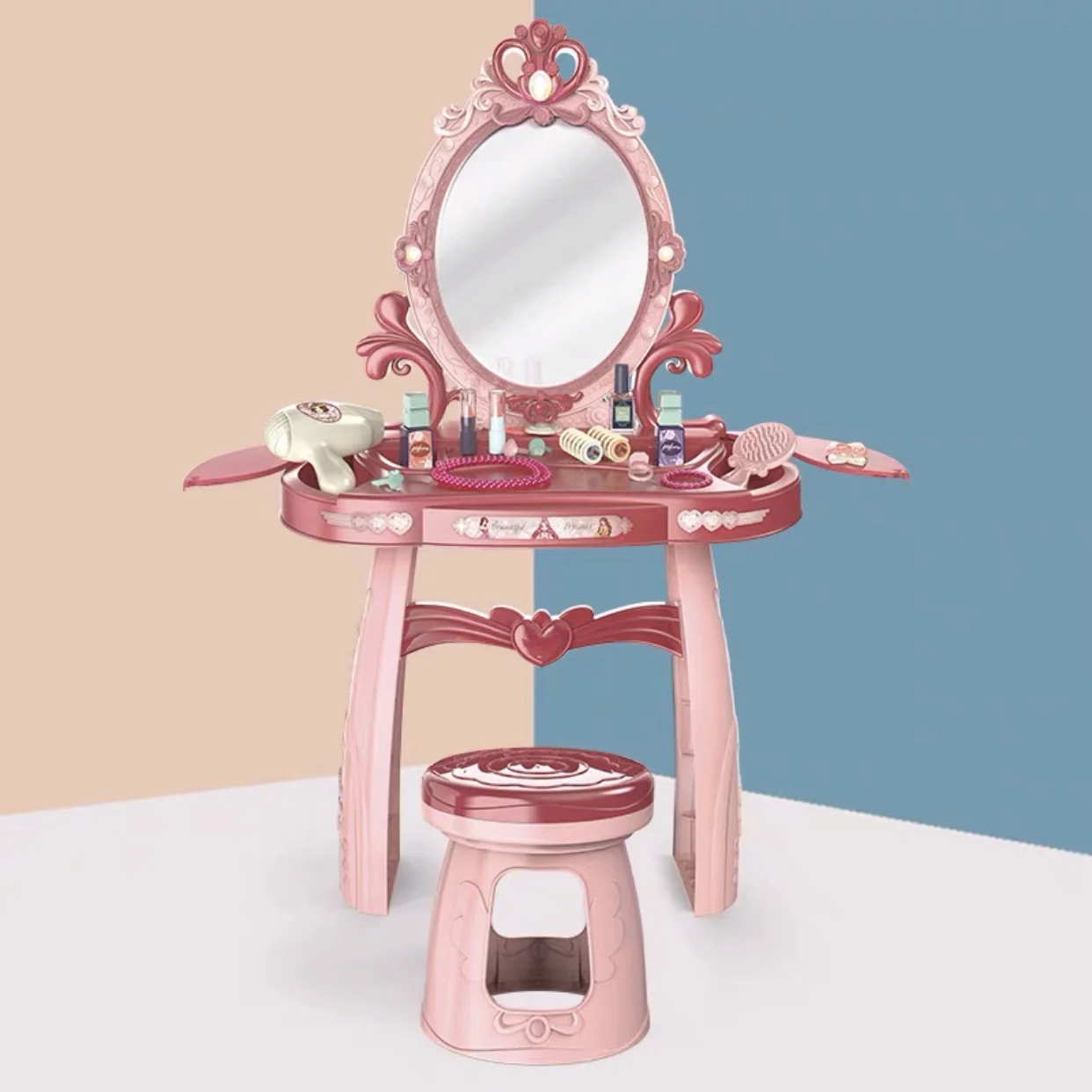 Детский туалетный столик для девочек, домашний декоративный столик комод, tocador juguete kommode, принцесса, игрушка для спальни, набор для косметики