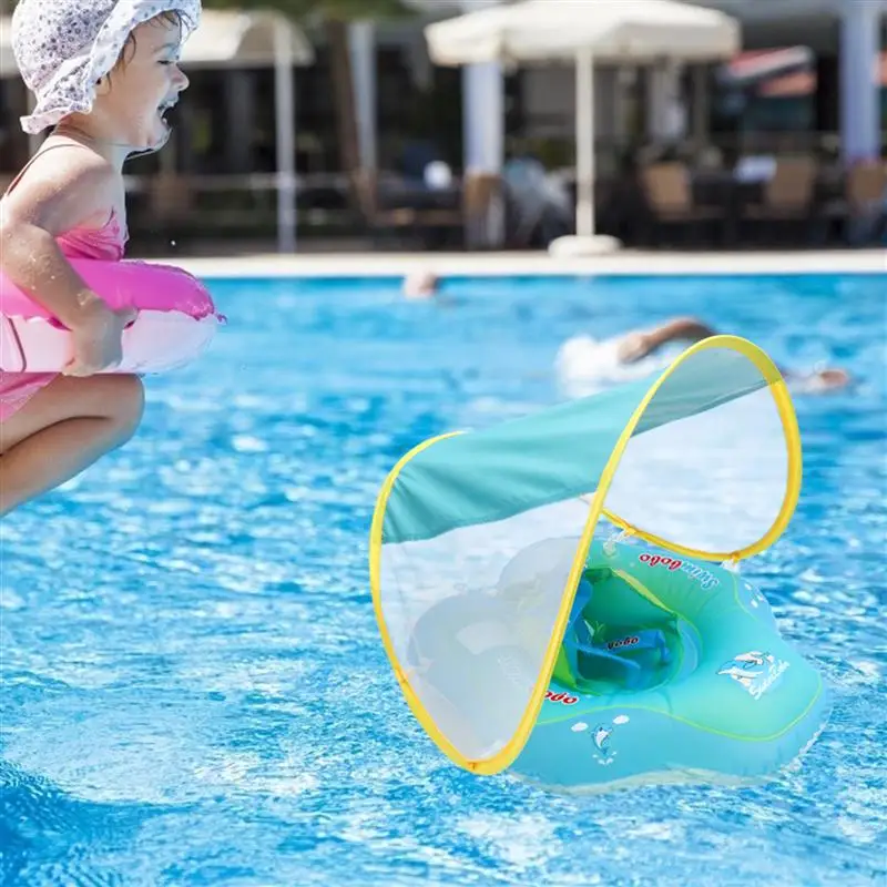 

1pc Cute Cartoon No Flip Over Safety Portable Baby Pool Floats Inflatable Swim Floats Swimming Rings