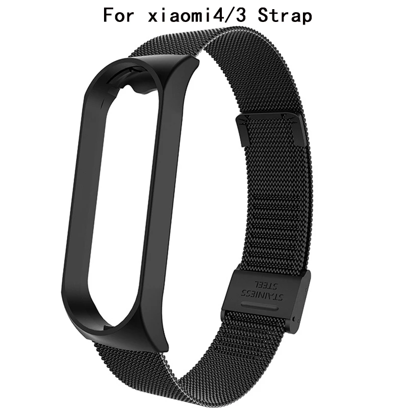 mi4 3 Strap Силиконовый стальной ремешок для Xiao mi 3 4, умный браслет из нержавеющей стали, сменный ремешок для mi band 3 4, Xiao mi, умный Браслет - Цвет: mi4 3 Strap