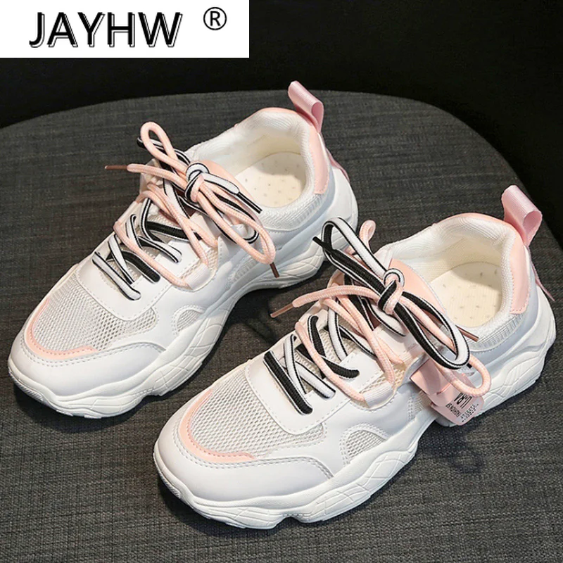 

2021 Women Color Matching Sneakers Fashion Women's Shoes Comfortable Lace-up Casual Shoes Non-slip Wear-resistant Platform Shoes
