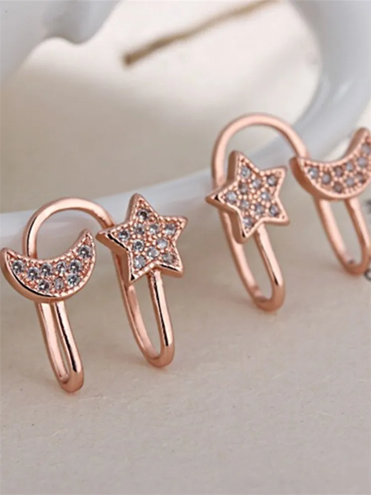 Корейские серебряные серьги 925 пробы U-образные циркониевые серьги-клипсы в форме