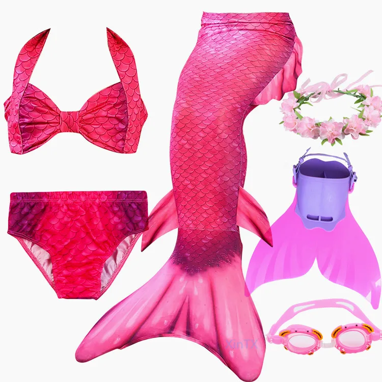 Для девочек с хвостом русалки для плавания раскладным механизмом купальник