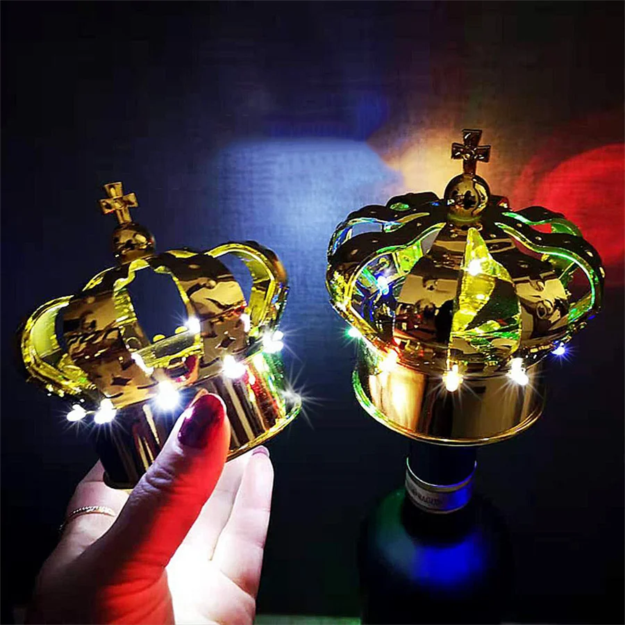 

Rechargeable LED Champagne Crown Cover Cap Topper LED Sparkler Light Bottle Service Strobe Baton for Wedding Party Bar Decor