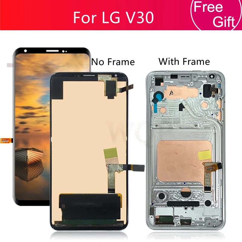 Recambio de pantalla LCD para LG V30, montaje de digitalizador con pantalla t&aacute;ctil con marco VS996, LS998U, H933, LS998U-0