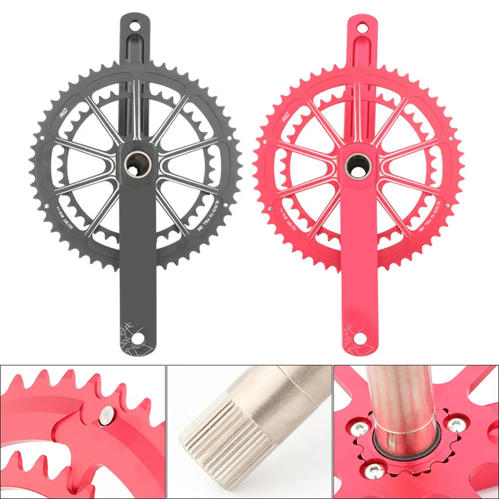Bike Hollow Direct Mount Crankset with Bottom Bracket 170mm Aluminum Alloy Double Chainring Crank for Road/Mountain/Folding | Спорт и