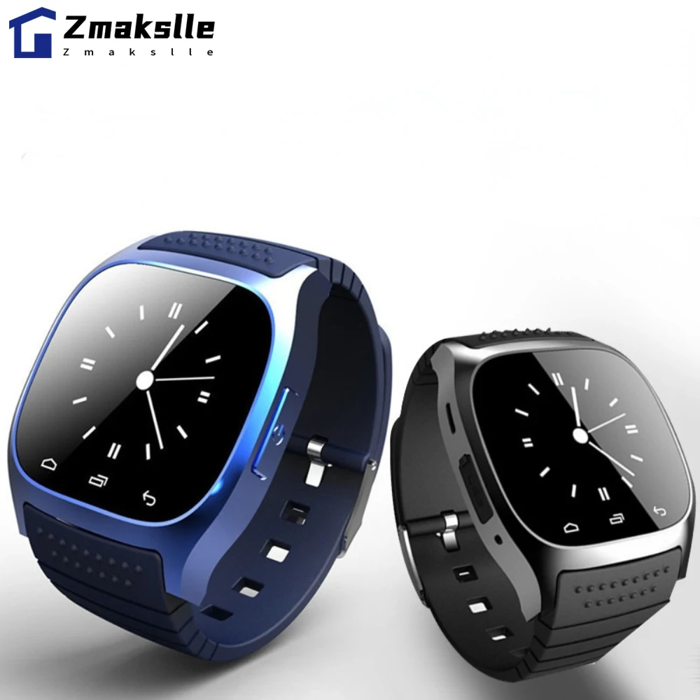 

ZMAKSLLE M26 Smart Watch Smartwatch Blue tooth with LED Display Music Player Pedometer for Android IOS Mobile Phone