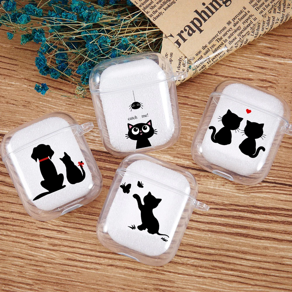 

Couple Style Cute Cartoons Cat Dog Print Soft Silicone Earphone Case for Apple Airpods 1/2 Generation Box Cover
