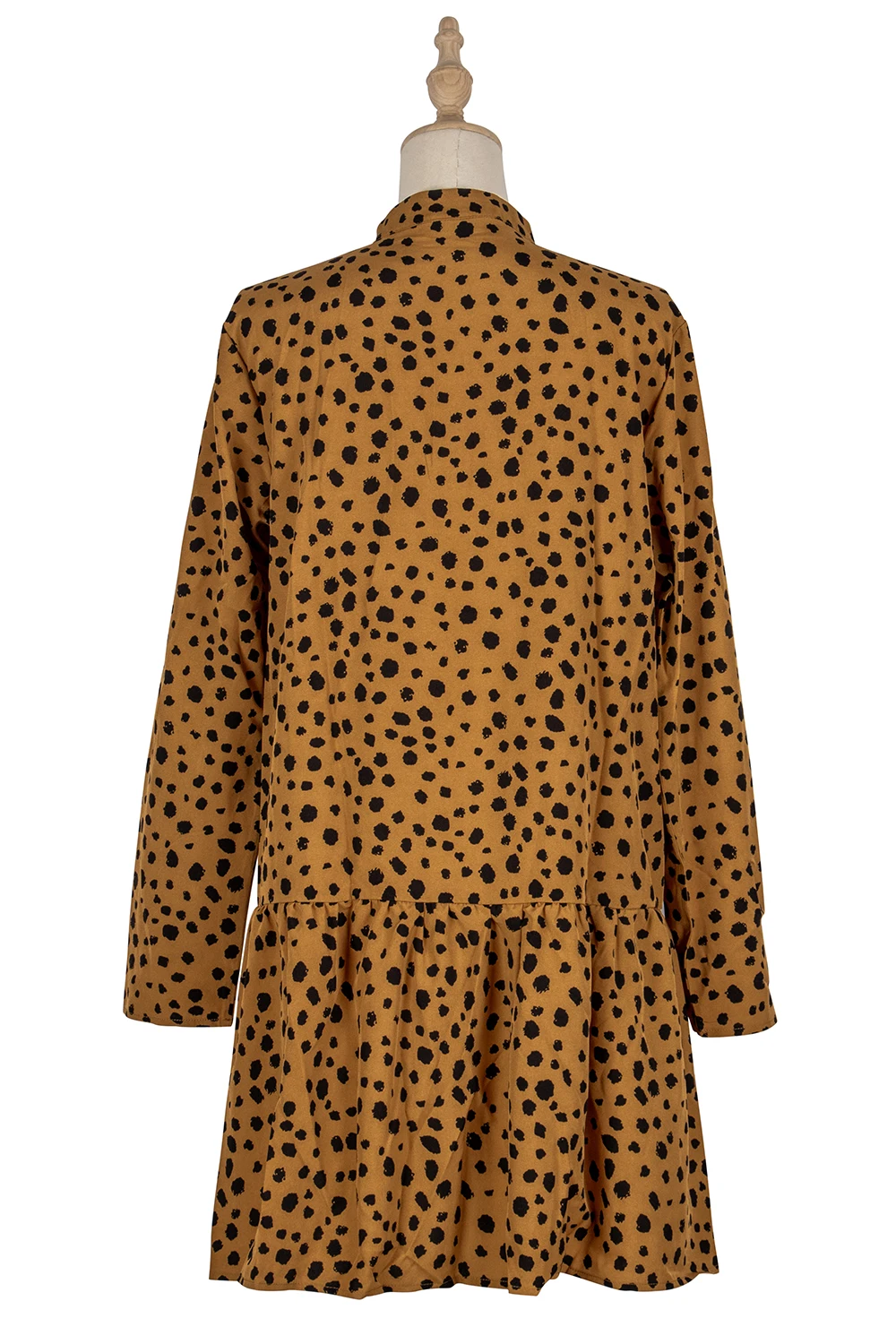 

Print Dress Women 2020 Autumn Long Sleeve Ruffle Vintage Dress Casual A-Line Boho Beach Dress Vestidos Mujer