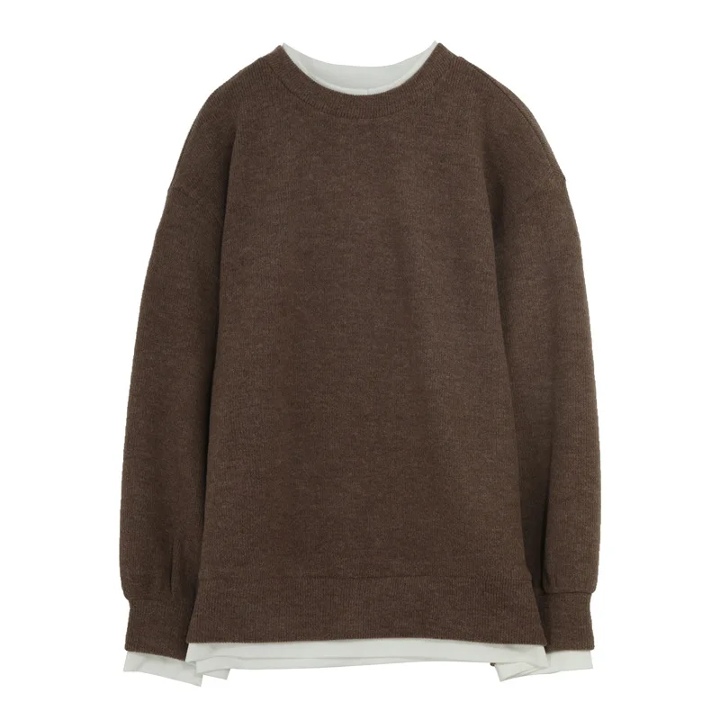 

Sweatshirt Hoodie Korean Ulzzang Harajuku Patchwork Wool Pullover Sweatshirts Women Hooded one