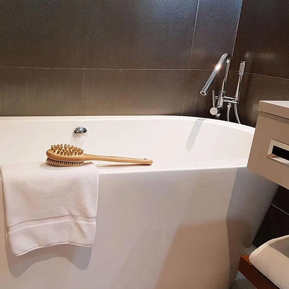 Чистящая Щетка для ванны бамбуковая щетка тела скруббера пола с естественной
