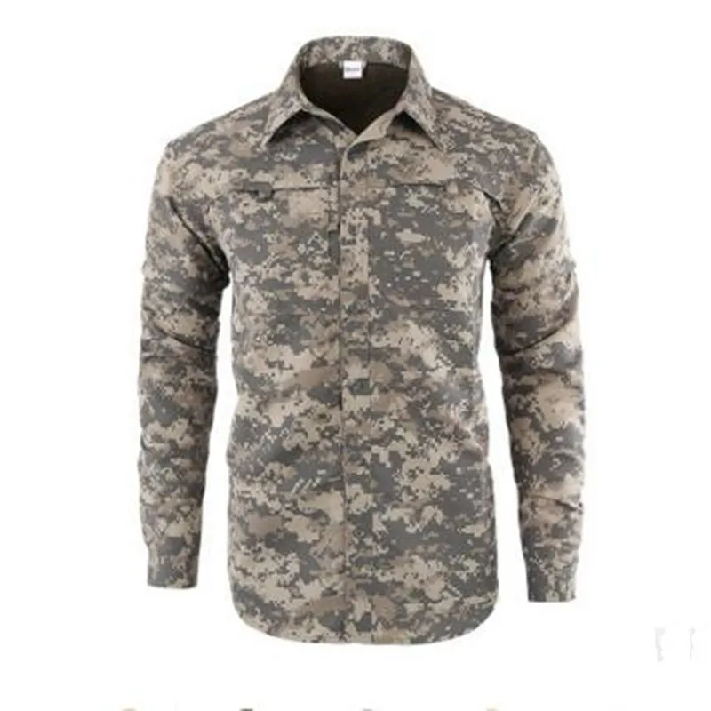 Мужская быстросохнущая рубашка дышащая камуфляжная с длинными и короткими