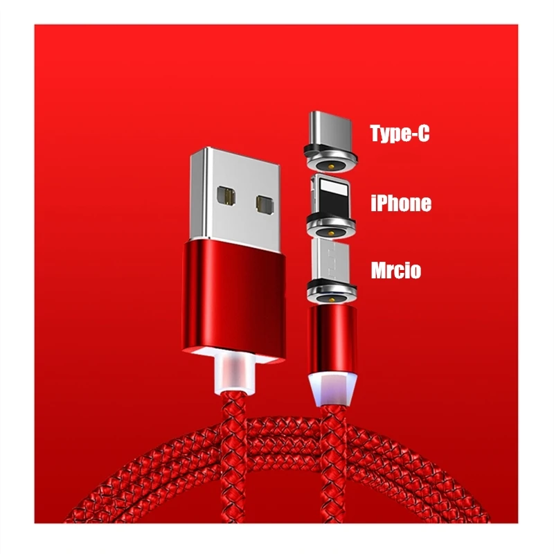 Магнитный USB кабель для зарядки и передачи данных для type-C IOS iPhone Android Micro USB кабель для быстрой зарядки и синхронизации данных для смартфонов