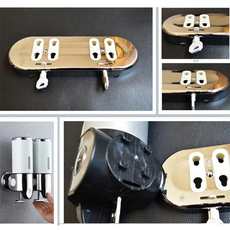 Аксессуары для ванной комнаты Настенные дозаторы мыла ручной насос двойной