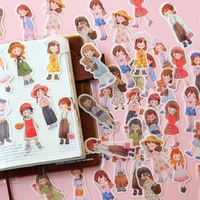 51pcslot kawaii stationery stickers girl dressup diary decorative mobile sticker scrapbooking diy craft stickers students gifts
