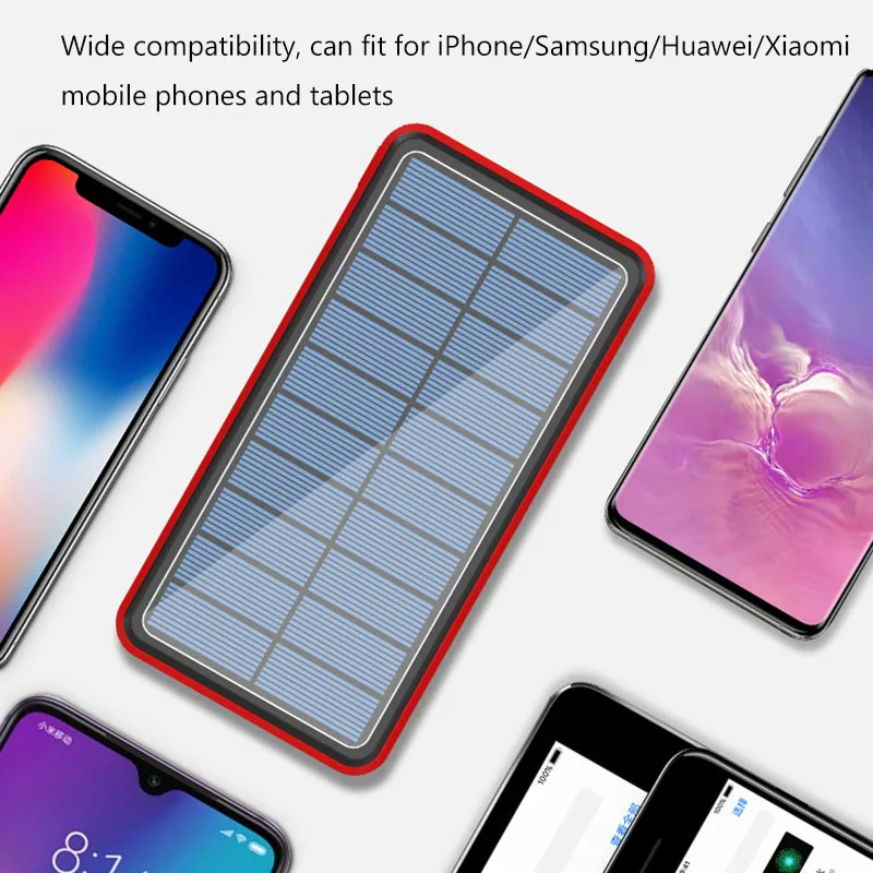 

30000mAh Solar Power Bank 4 USB Ports Powerbank 30000 mAh LED Flash Light External Battery Poverbank for Xiaomi iPhone Samsung