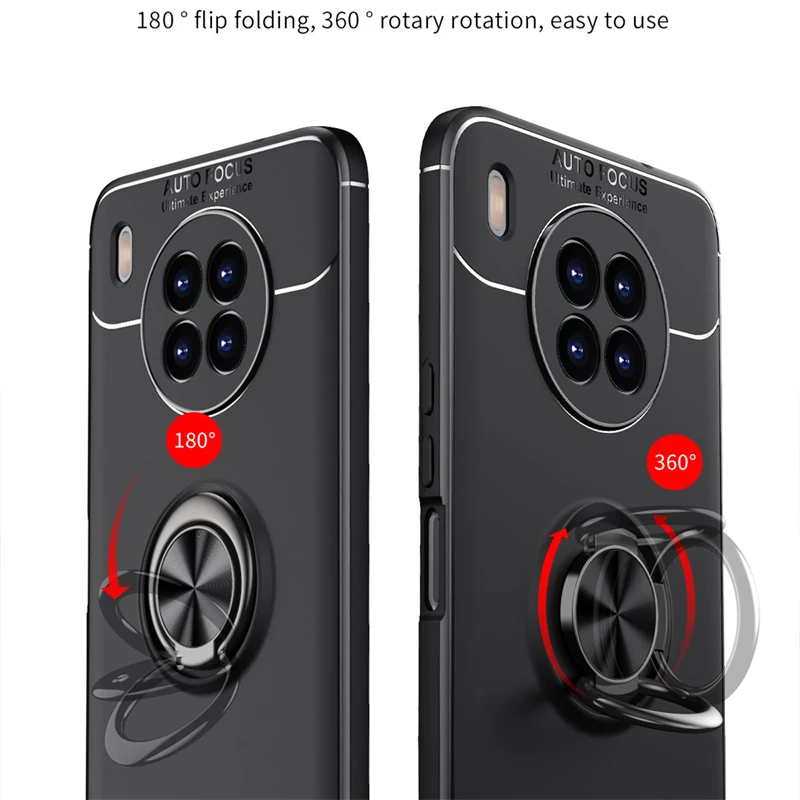Holder Cover For Honor 50 Case For Honor 50 Capas Back Shockproof TPU Soft Ring Magnetic For Cover Huawei Honor 50 Fundas 6.57