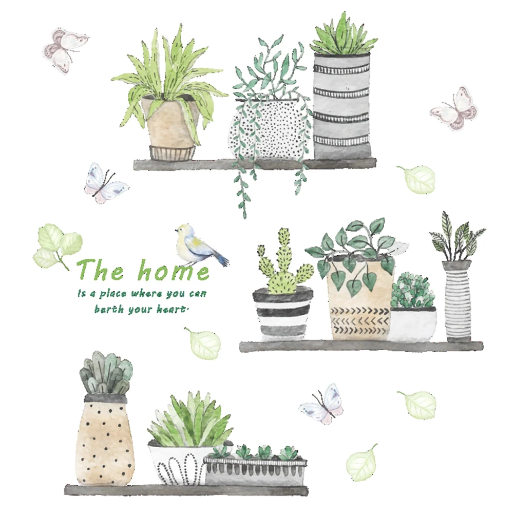 30*90 см садовое растение бонсай Настенная Наклейка цветок бабочка украшение дома