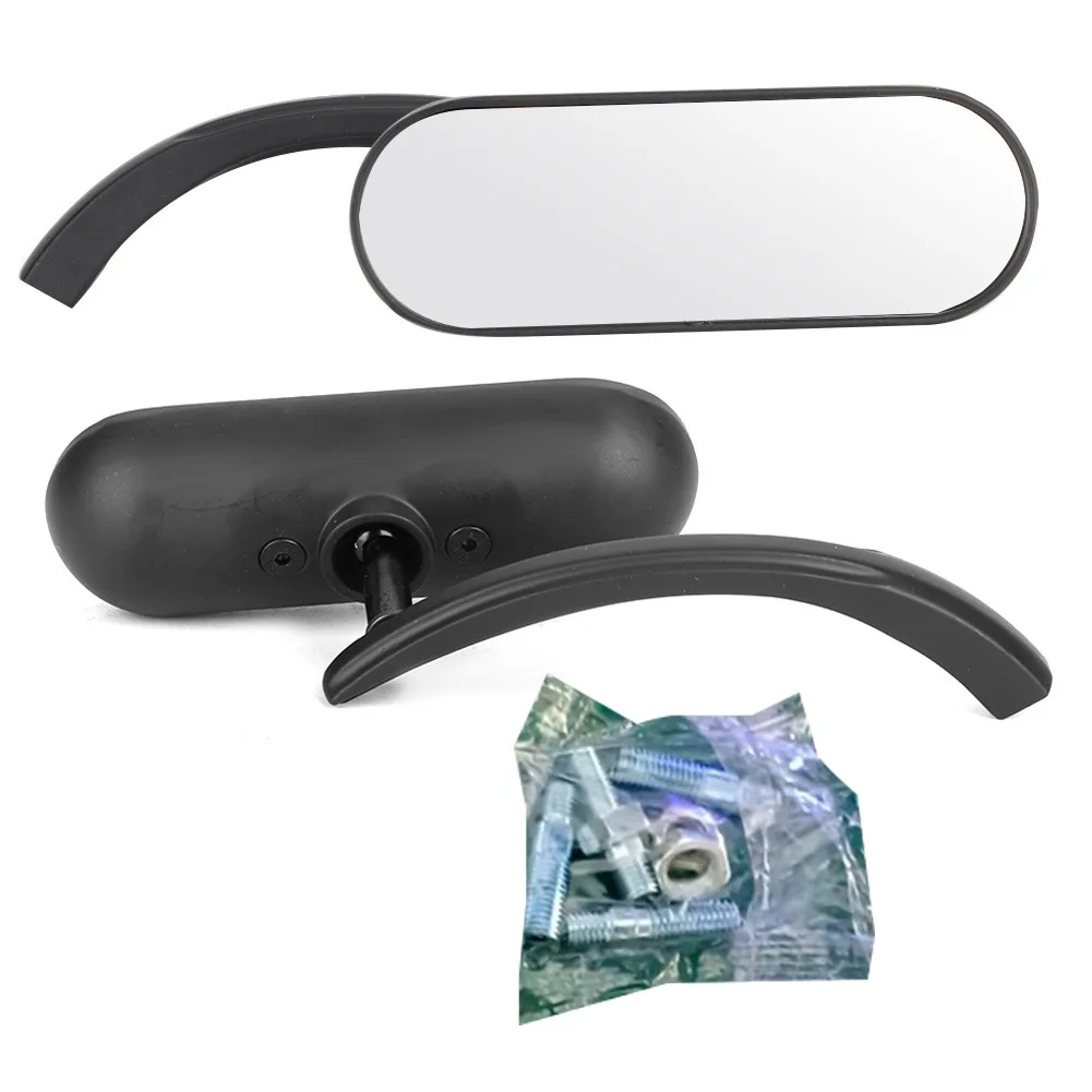 

2Pcs Motorcycle Black Mini Oval Rear View Mirror for Honda Shadow 600/750/1100 ACE