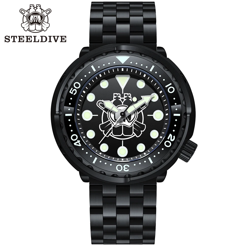 

STEELDIVE Official New Arrival Watch PVD Black Case SD1975XP Japan Movement NH35 300M Waterproof Luminous Dive Watch