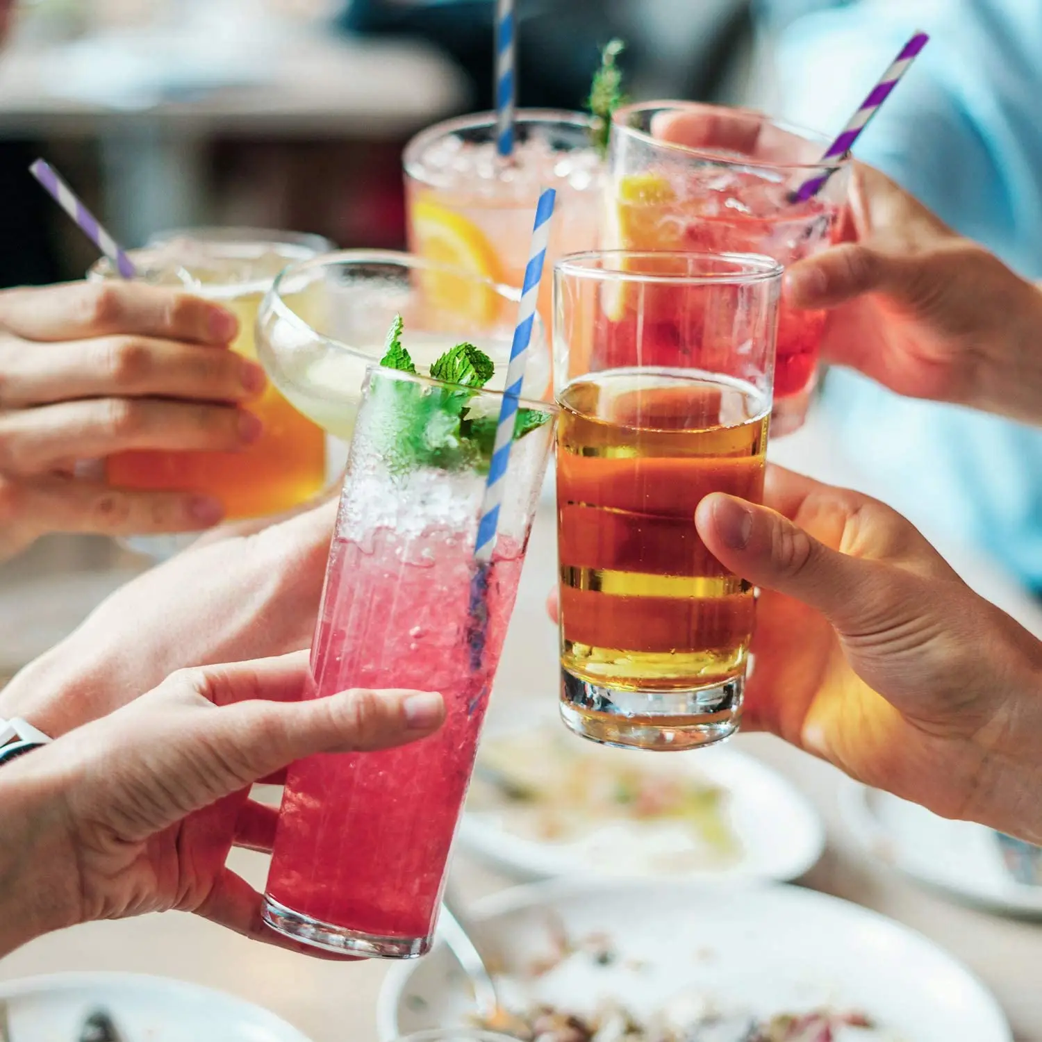 

25Straws - Multicolor Rainbow Stripe Paper Straws Hard Paper Straw Drinking Straws Paper Straws Bulk Honey Straw For Juice