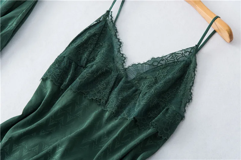 Daeyard Высококачественная жаккардовая Пижама Женский шелковый халат 3 предмета