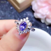 leading the world in popularity beautiful flower shaped style natural tanzanite ring multi grain natural stone in the