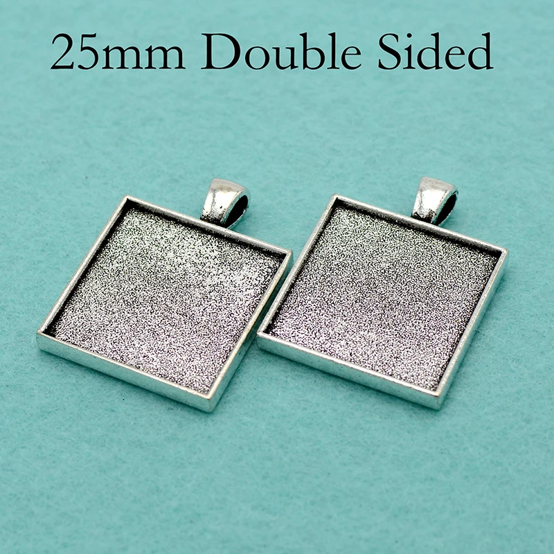 Двухсторонний подвесной лоток 20 шт. 25 мм двухсторонний кулон камеи квадратный