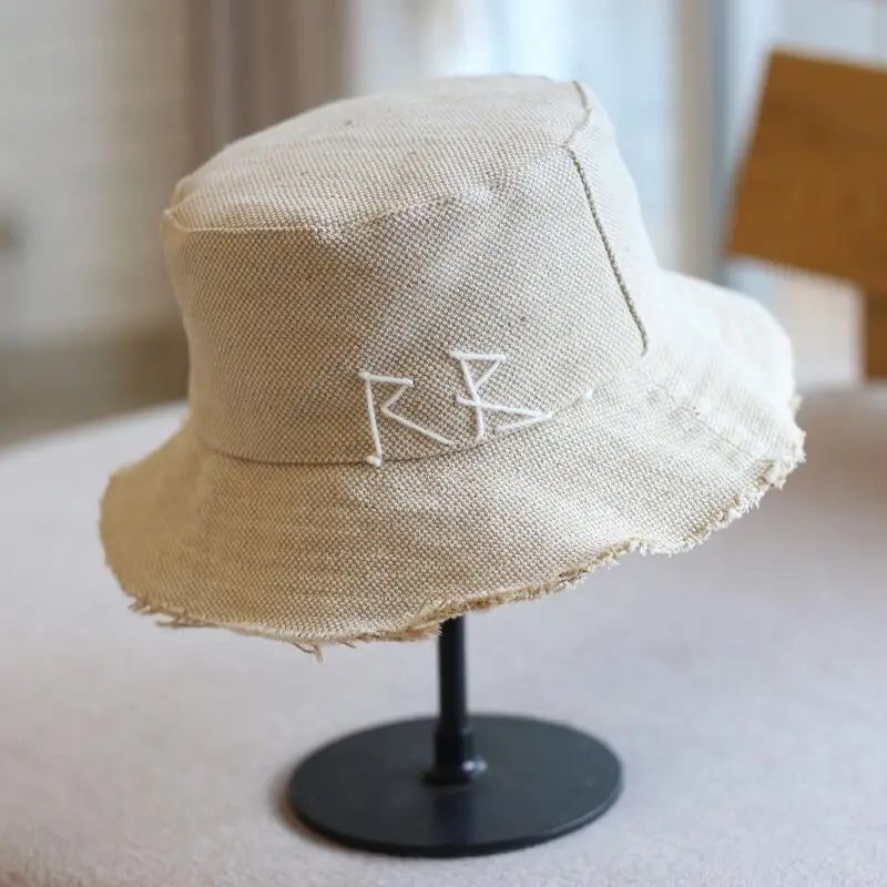 

New Cotton Linen Bucket Hats Women Men Summer luxury design Letter Embroidery Breathable Hats