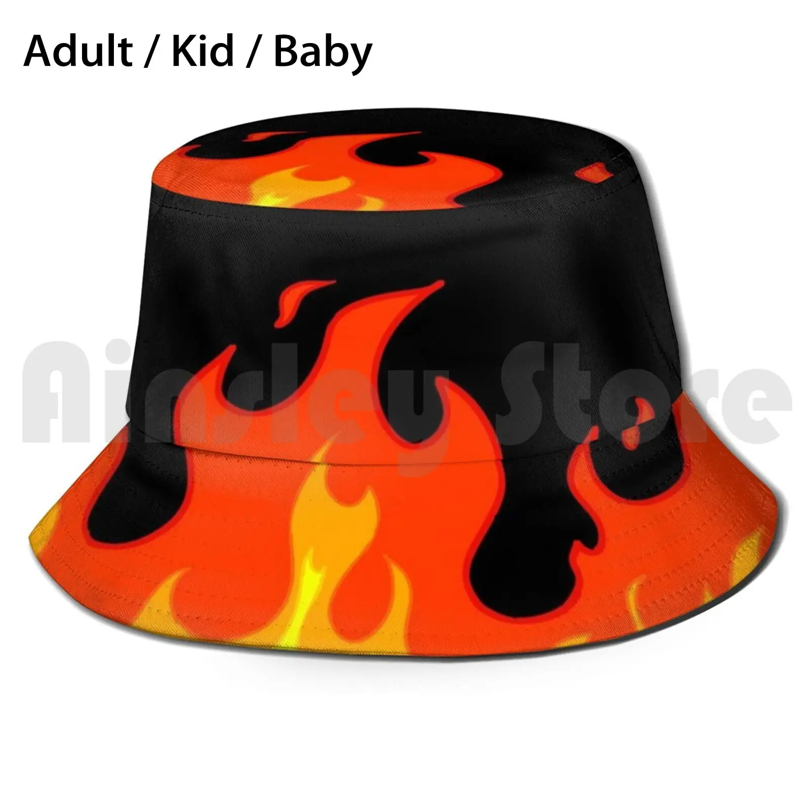 Red Flames Sun Hat Foldable UV Protection Fire Flames Red Orange Yellow Aesthetic Grunge Vsco E Girl E Boy Edgy