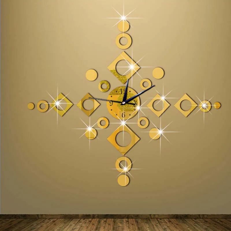 Настенные часы 3D DIY акриловые зеркальные наклейки для гостиной кварцевые иглы