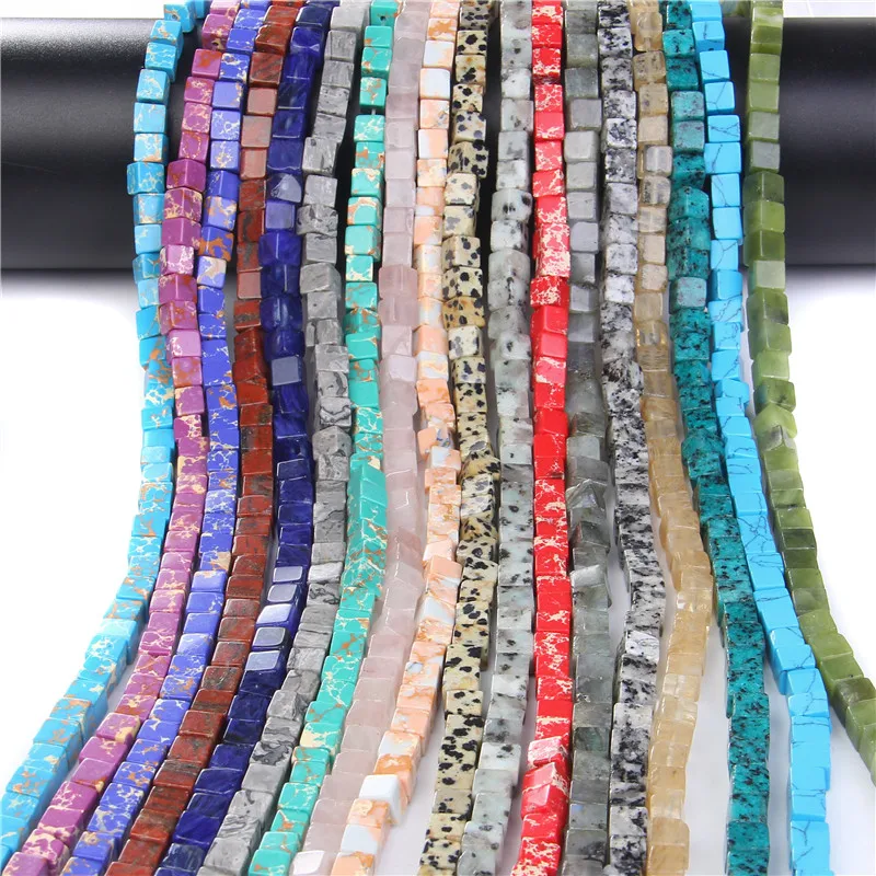 

Natural Indian Agates Stone Cube Square Beads 4/6/8mm Loose Spacer Beads For Jewelry Making DIY Necklace Earrings Bracelet Charm